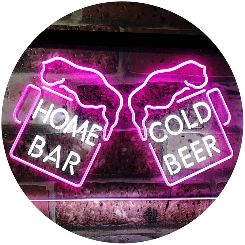 Home Bar Cold Beer Cheers LED Light Sign - LED Gift Works