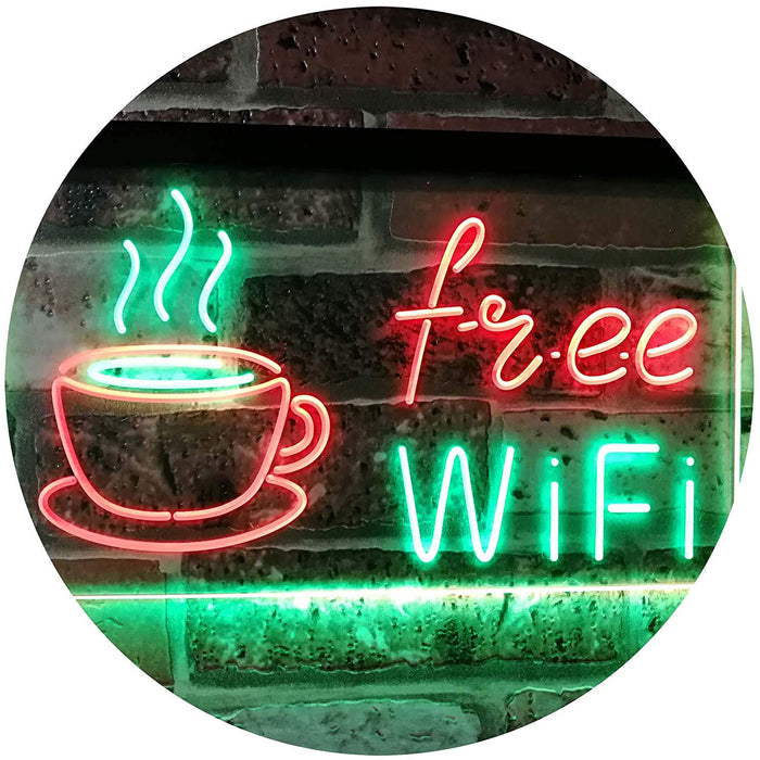 Free Wi-Fi Coffee LED Light Sign - Way Up Gifts