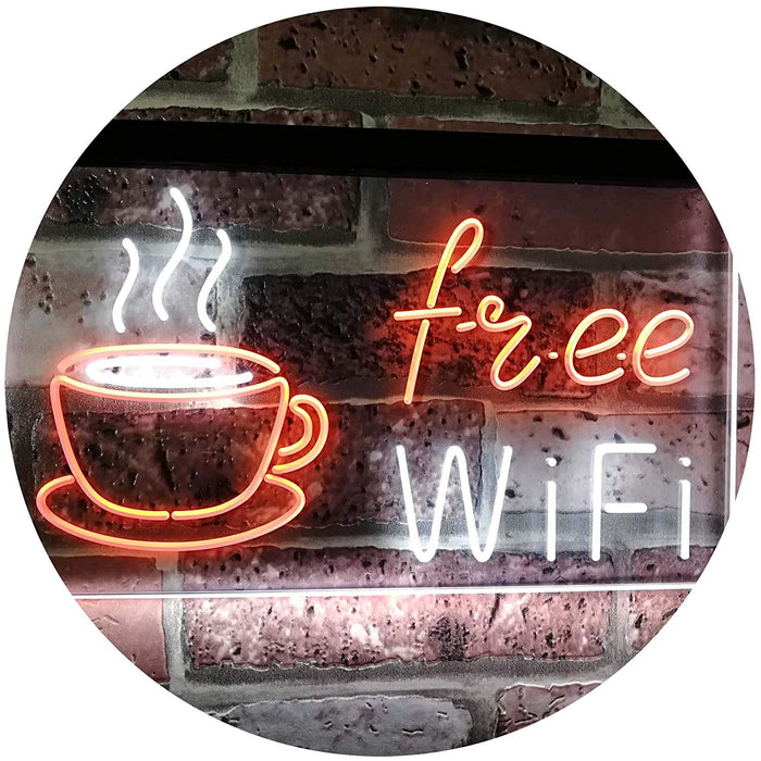 Free Wi-Fi Coffee LED Light Sign - Way Up Gifts