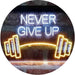 Never Give Up Weight Train Fitness Gym LED Light Sign - Way Up Gifts