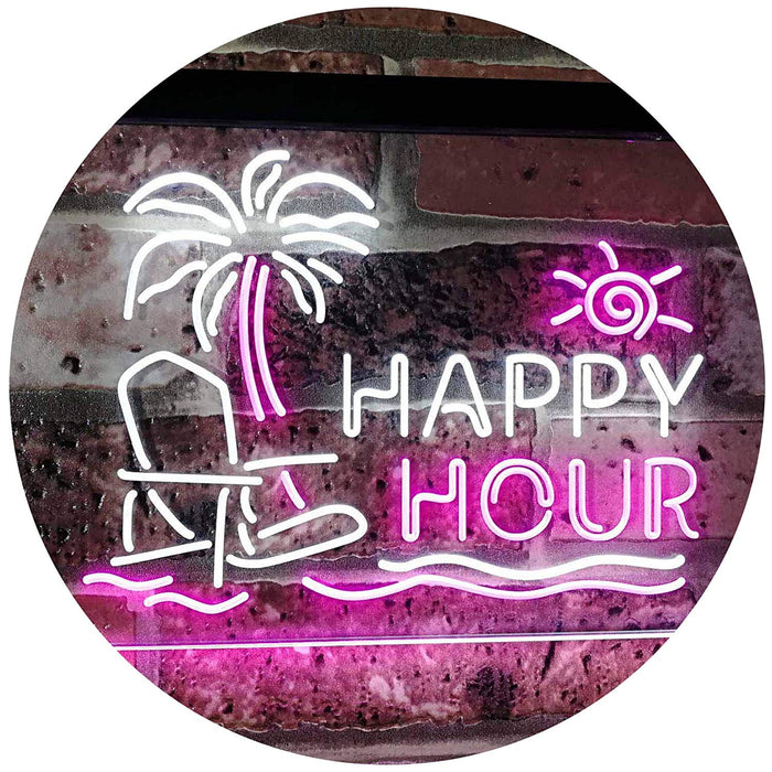 Beach Theme Happy Hour LED Light Sign - Way Up Gifts