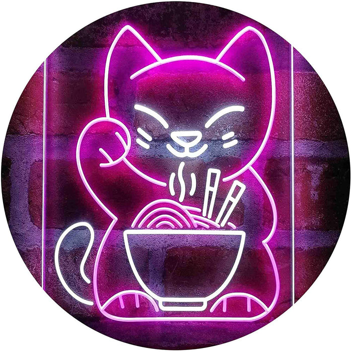 Maneki Neko Ramen Luck Cat LED Light Sign - Way Up Gifts