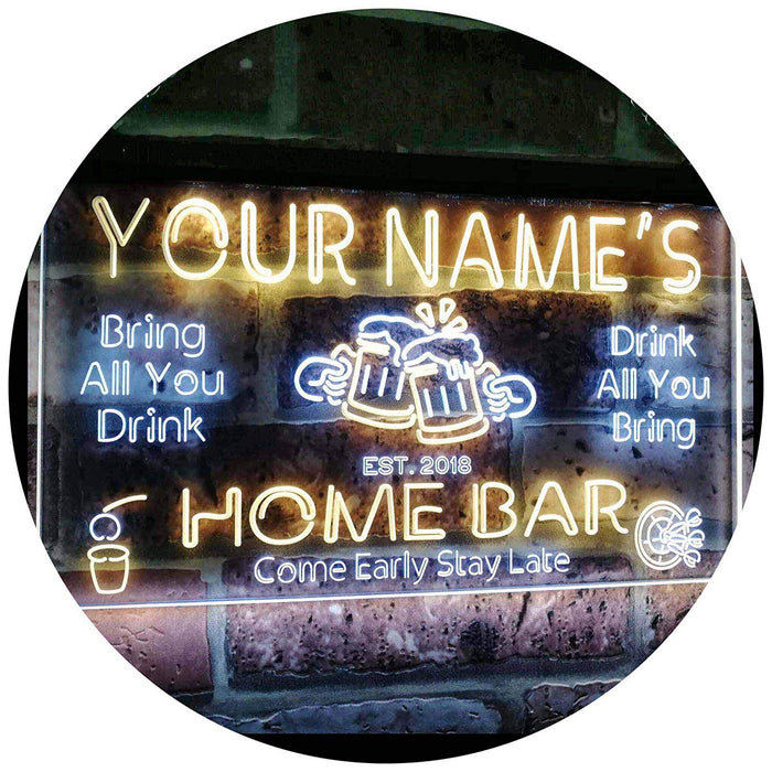 Personalized Home Bar LED Light Sign - Way Up Gifts