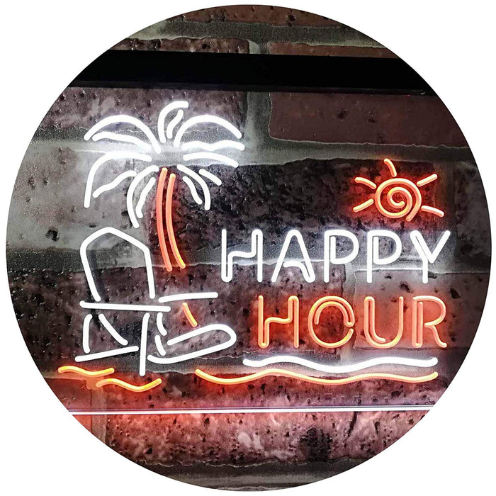 Beach Theme Happy Hour LED Light Sign - Way Up Gifts
