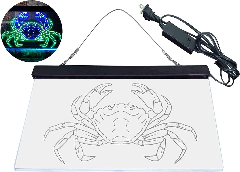 Crab Seafood Ocean Display LED Light Sign - Way Up Gifts