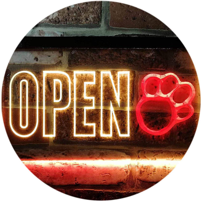 Open Paw Print Dog Grooming LED Light Sign - Way Up Gifts