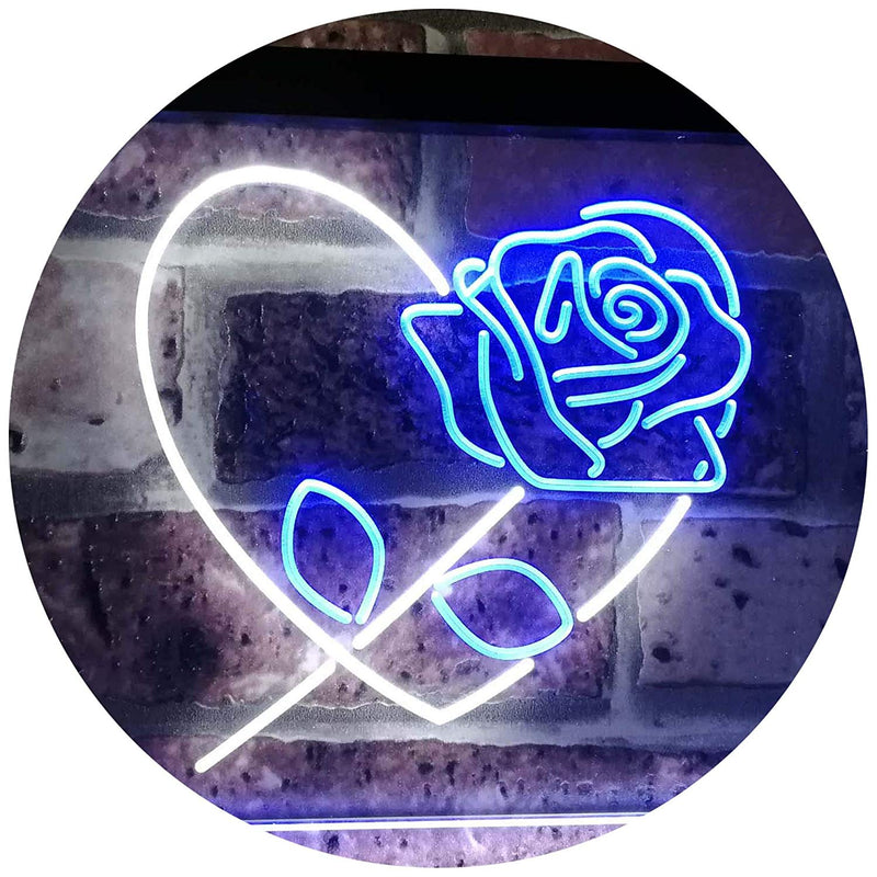 Rose Flower & Heart LED Light Sign - LED Gift Works