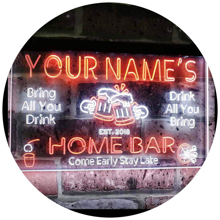 Personalized Home Bar LED Light Sign - Way Up Gifts