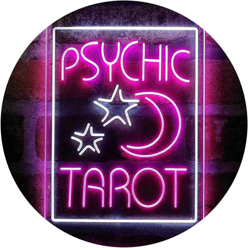 Psychic Tarot Reader Moon Stars LED Light Sign - LED Gift Works