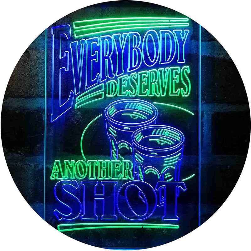 Everybody Deserves Another Shot Home Bar Humor Quote LED Light Sign - LED Gift Works
