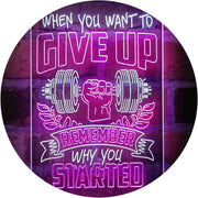 Remember Why You Started Fitness Gym Weightlifting LED Light Sign - LED Gift Works