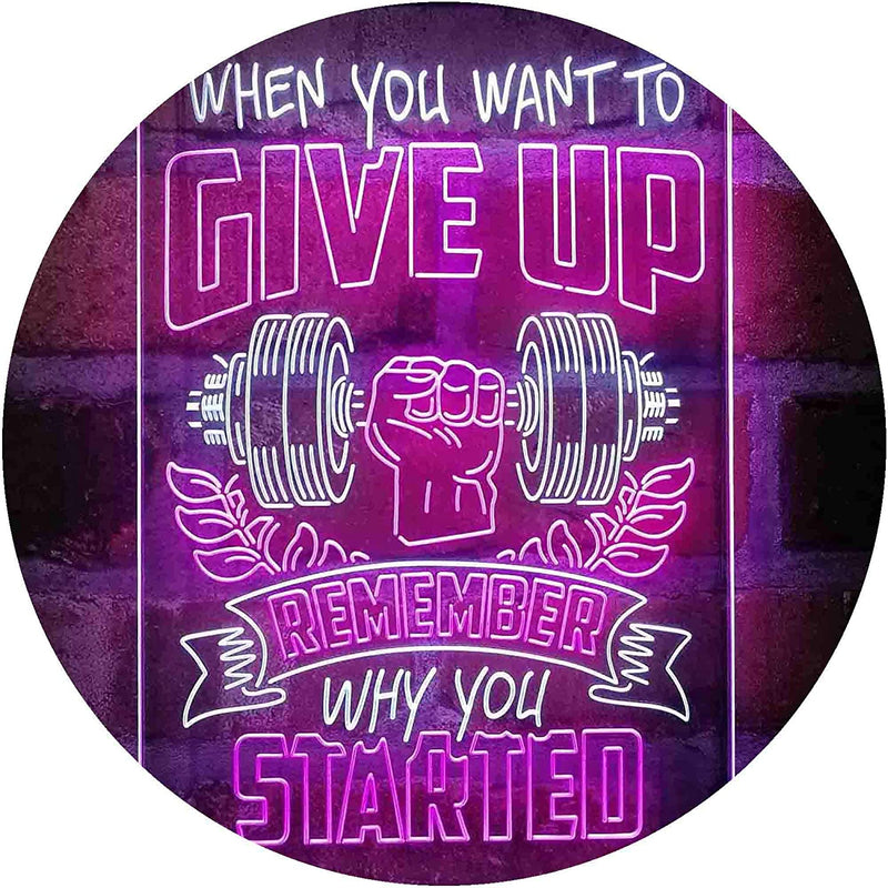 Remember Why You Started Fitness Gym Weightlifting LED Light Sign - LED Gift Works