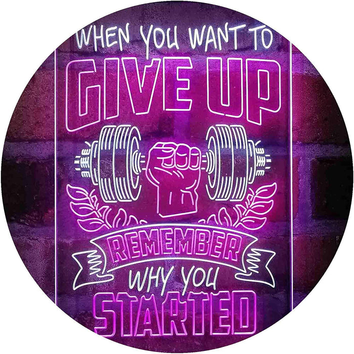 Remember Why You Started Fitness Gym Weightlifting LED Light Sign - Way Up Gifts