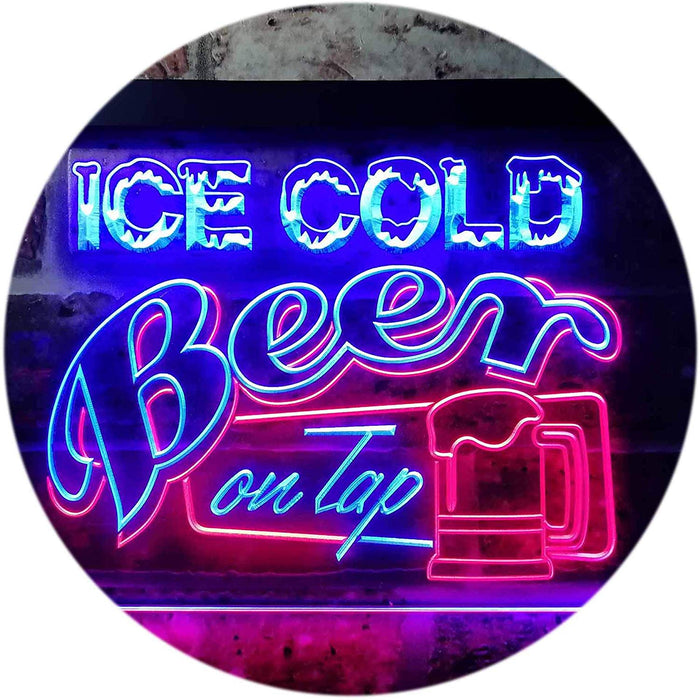 Ice Cold Beer On Tap LED Light Sign - Way Up Gifts