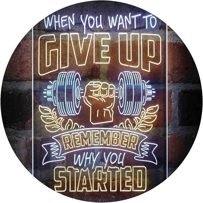 Remember Why You Started Fitness Gym Weightlifting LED Light Sign - Way Up Gifts