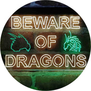 Beware of Dragon Kid Room Decoration LED Light Sign - LED Gift Works