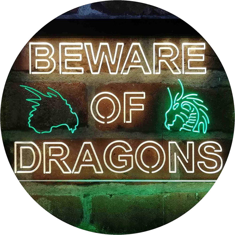 Beware of Dragon Kid Room Decoration LED Light Sign - LED Gift Works