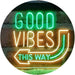 Good Vibes Arrow Left This Way LED Light Sign - Way Up Gifts