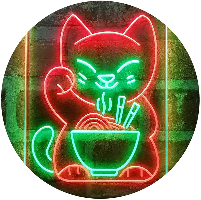 Maneki Neko Ramen Luck Cat LED Light Sign - Way Up Gifts