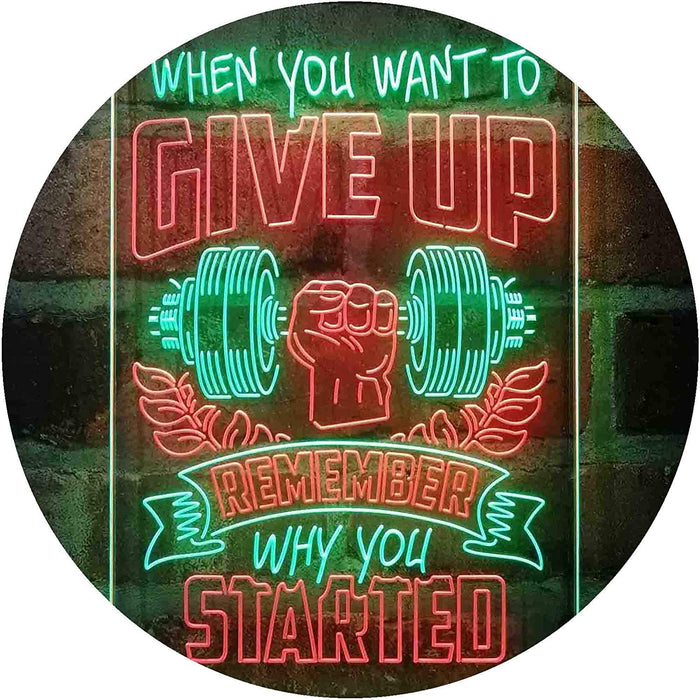 Remember Why You Started Fitness Gym Weightlifting LED Light Sign - Way Up Gifts