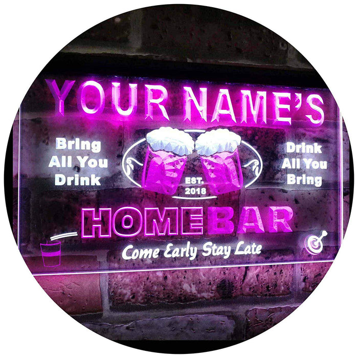 Personalized Home Bar LED Light Sign - Way Up Gifts