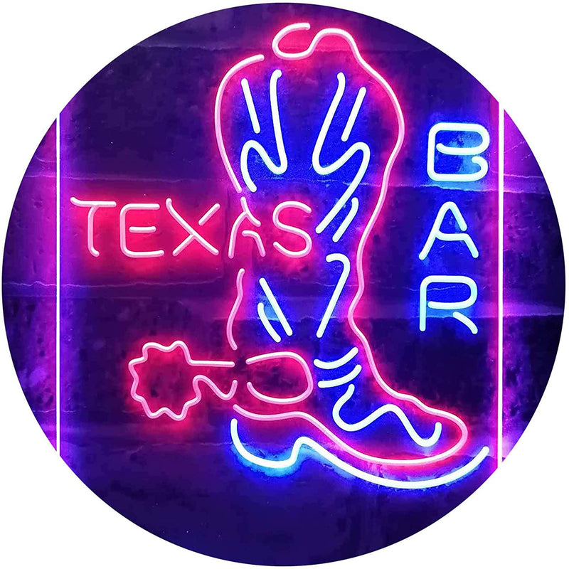 Cowboys Boots Texas Bar LED Light Sign - LED Gift Works