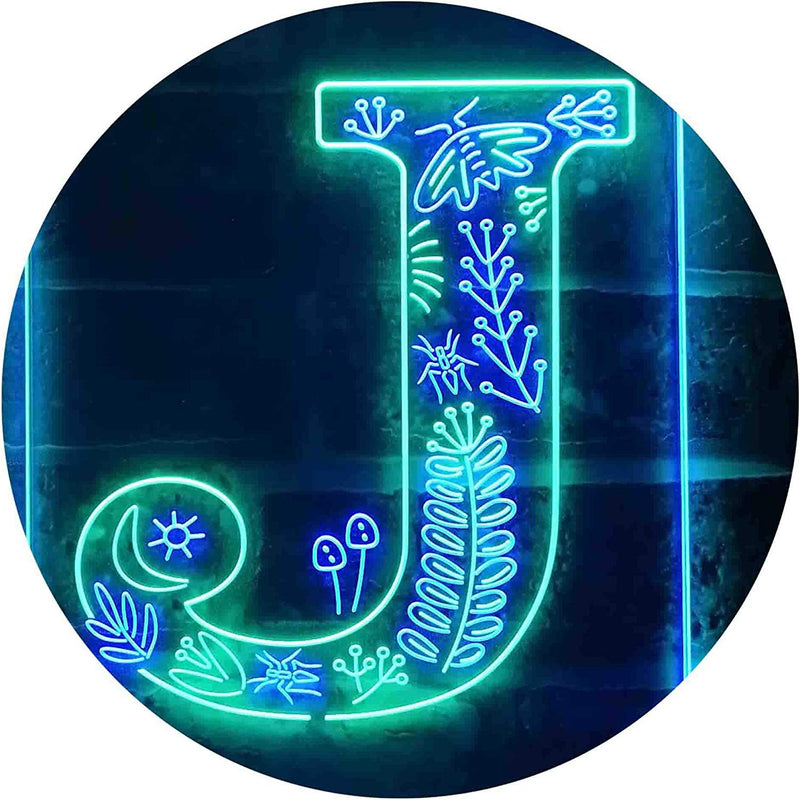 Family Name Letter J Monogram Initial LED Light Sign - LED Gift Works