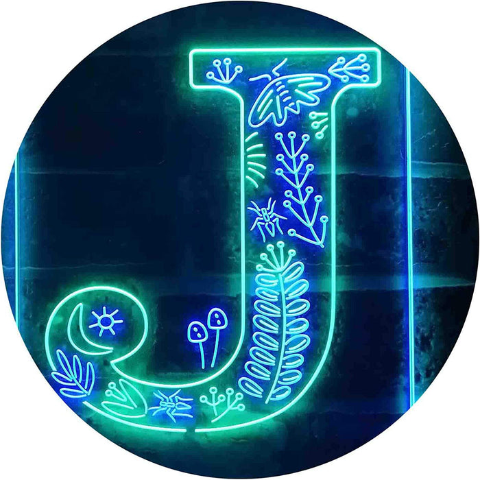 Family Name Letter J Monogram Initial LED Light Sign - Way Up Gifts