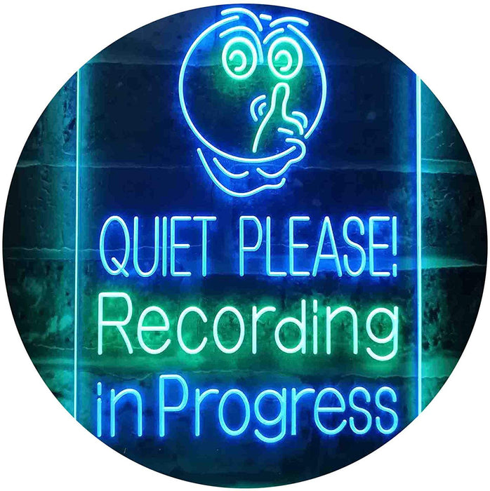 Quiet Please Recording in Progress Studio LED Light Sign - Way Up Gifts