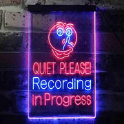 Quiet Please Recording in Progress Studio LED Light Sign - LED Gift Works