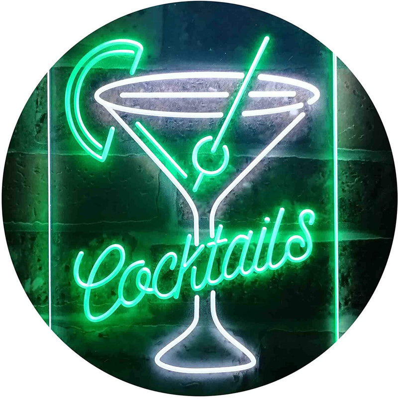 Cocktails Glass Bar Display LED Light Sign - LED Gift Works