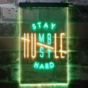 Motivational Quote Stay Humble Hustle Hard LED Light Sign - LED Gift Works