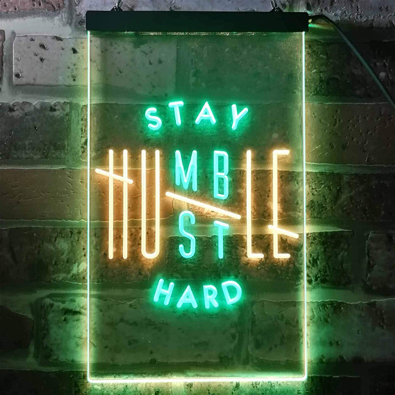 Motivational Quote Stay Humble Hustle Hard LED Light Sign - LED Gift Works