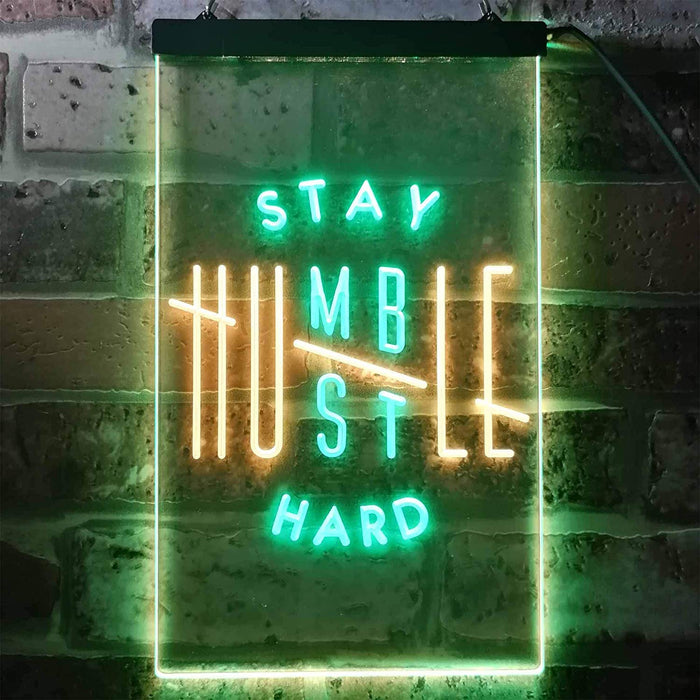 Motivational Quote Stay Humble Hustle Hard LED Light Sign - Way Up Gifts