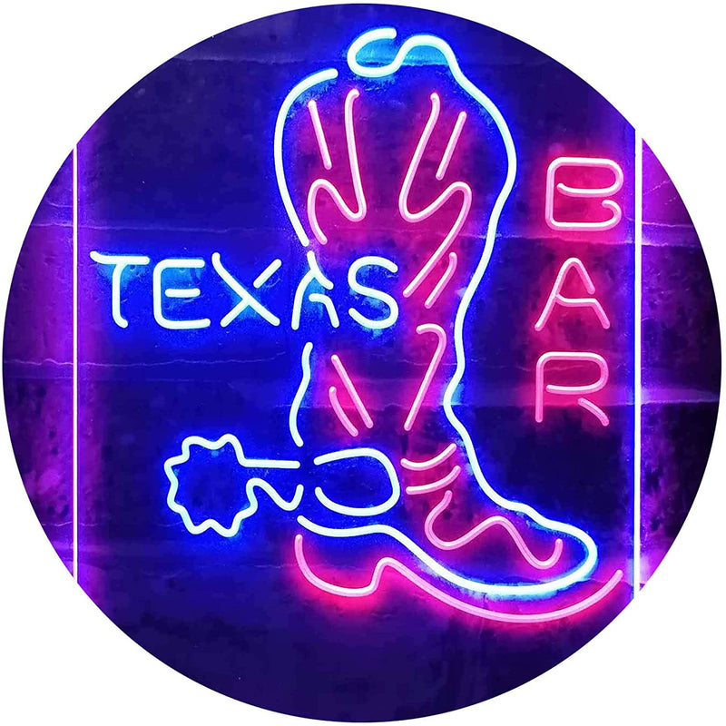 Cowboys Boots Texas Bar LED Light Sign - LED Gift Works