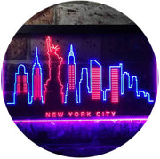 New York City Skyline Statue of Liberty LED Light Sign - LED Gift Works