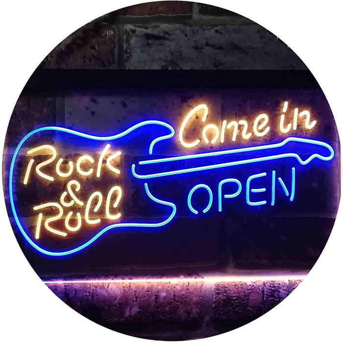 Come in Open Guitar Rock & Roll LED Light Sign - Way Up Gifts