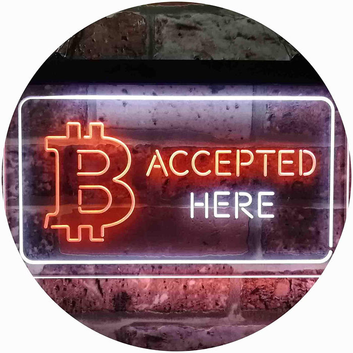 Bitcoin Accepted Here LED Light Sign - Way Up Gifts