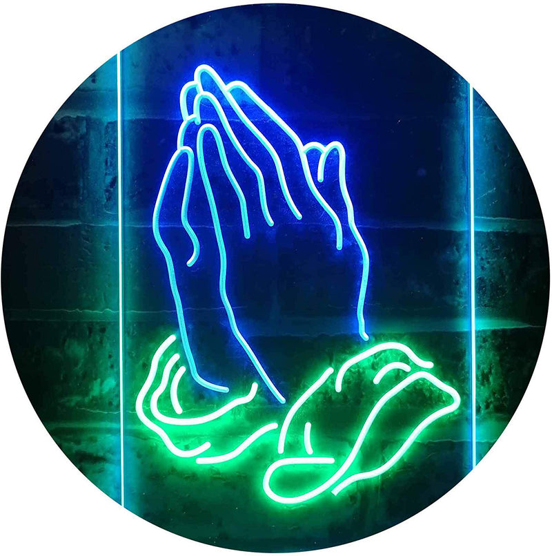 Religious Hands Praying LED Light Sign - LED Gift Works