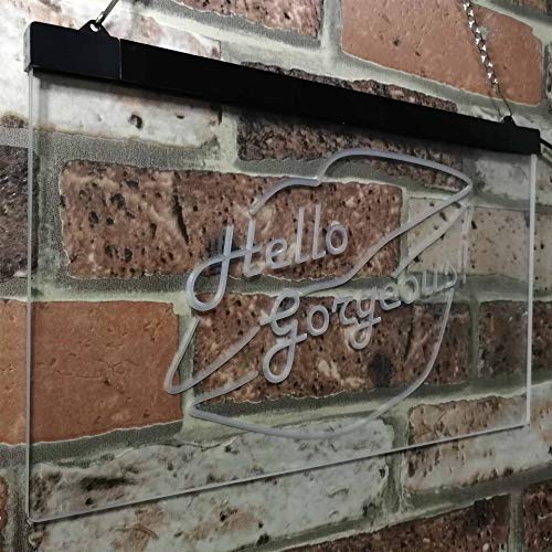 Lips Hello Gorgeous LED Light Sign - Way Up Gifts
