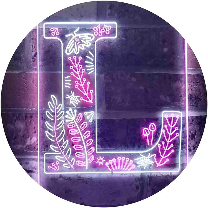 Family Name Letter L Monogram Initial LED Light Sign - Way Up Gifts