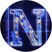 Family Name Letter N Monogram Initial LED Light Sign - LED Gift Works