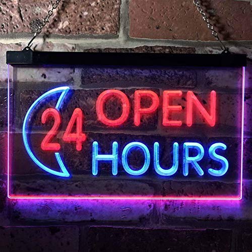 Open 24 Hours LED Light Sign - LED Gift Works