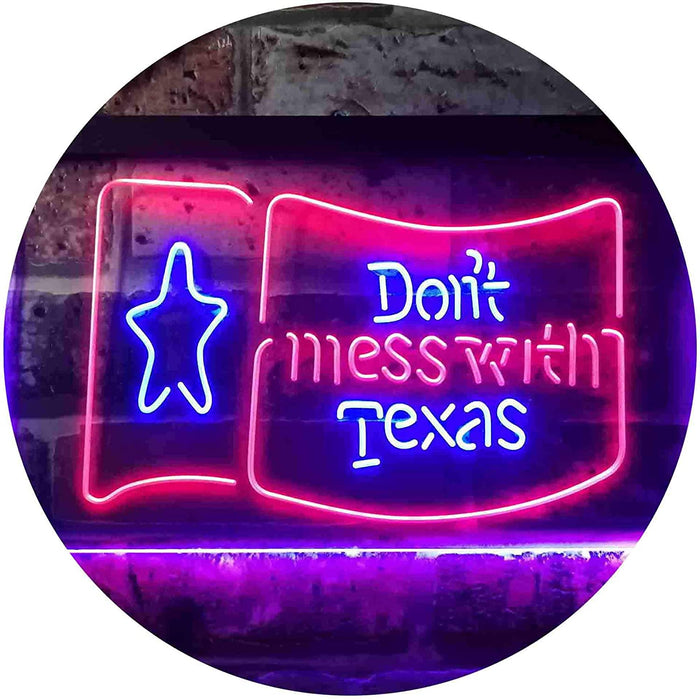 Don't Mess with Texas Flag Garage LED Light Sign - Way Up Gifts
