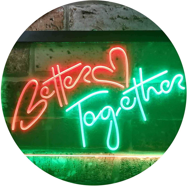 Love Heart Better Together LED Light Sign - LED Gift Works