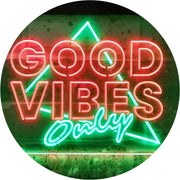 Good Vibes Only Triangle LED Light Sign - LED Gift Works