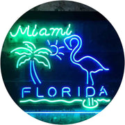 Miami Florida Flamingo LED Light Sign - LED Gift Works