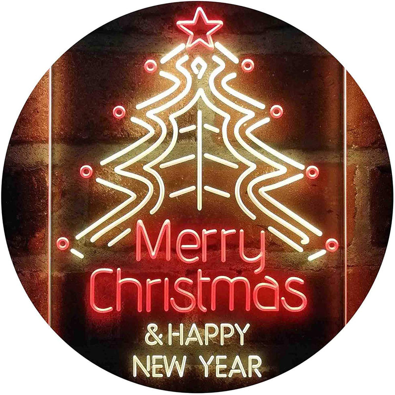 Merry Christmas Happy New Year LED Light Sign - LED Gift Works