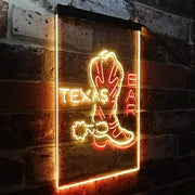 Cowboys Boots Texas Bar LED Light Sign - LED Gift Works