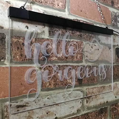 Lips Hello Gorgeous LED Light Sign - Way Up Gifts